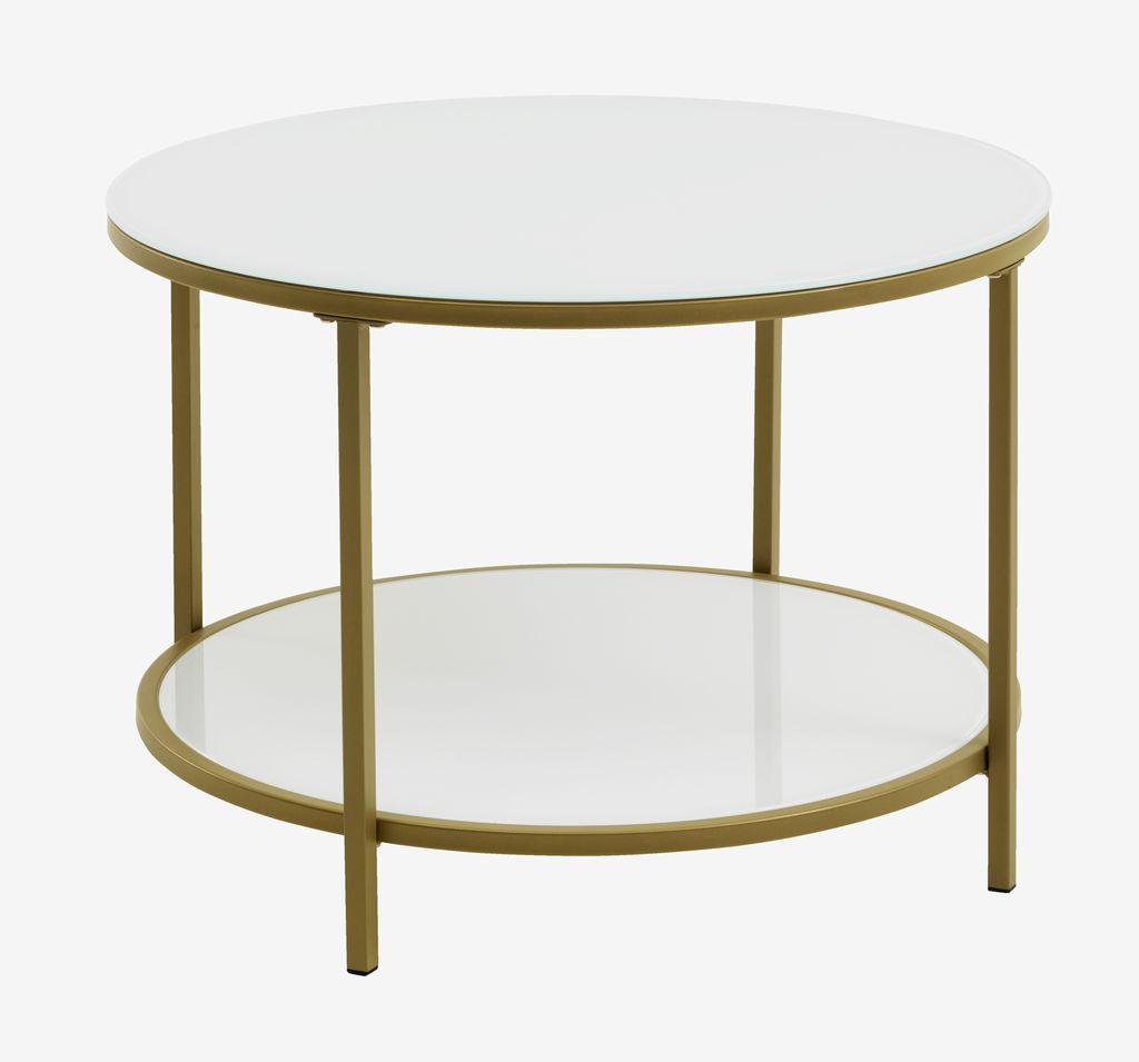 Mesa de centro GADEVANG Ø65 branco/dourado