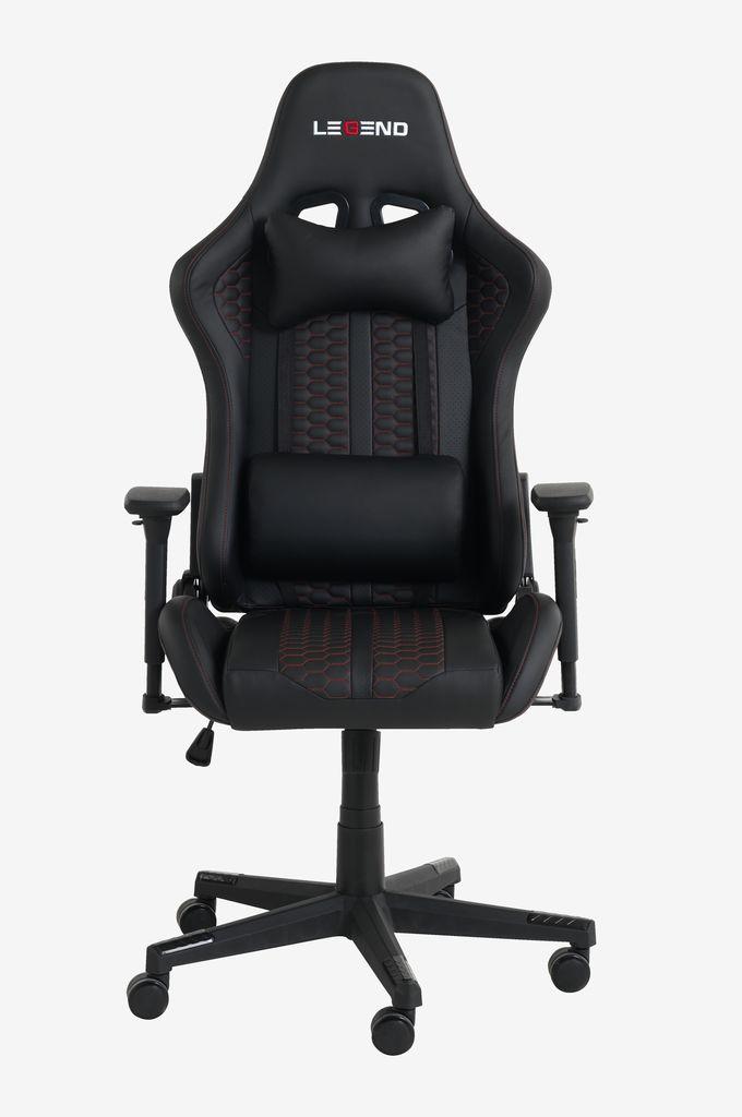 Cadeira gaming NIBE pele sintética preto/vermelho