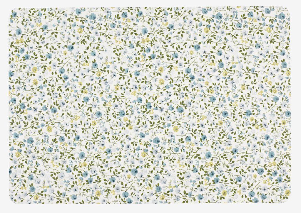 Individual FLORA 33x42 azul/branco