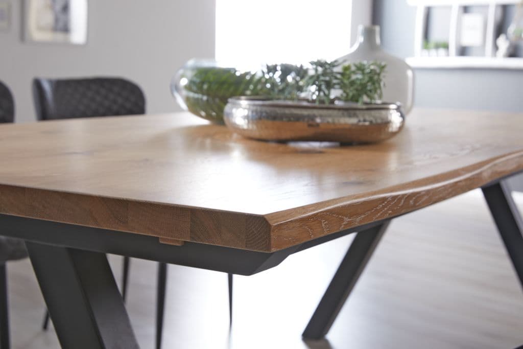 Mesa de jantar SANDBY 100x210 carvalho natural/preto