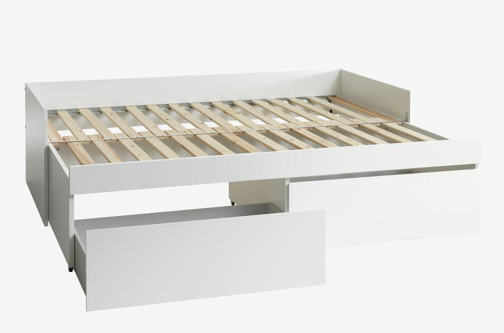 Cama com arrumação TANGBJERG 90/180x200 branco