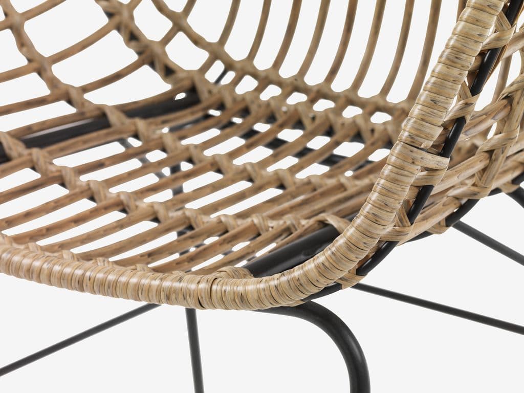FAUSING C220 mesa preto + 4 ILDERHUSE cadeira natural