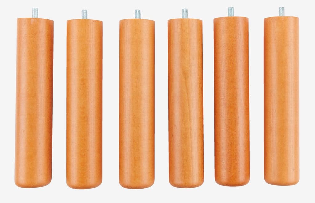 Pernas cama Ø4,5xA25cm faia 6 unidades
