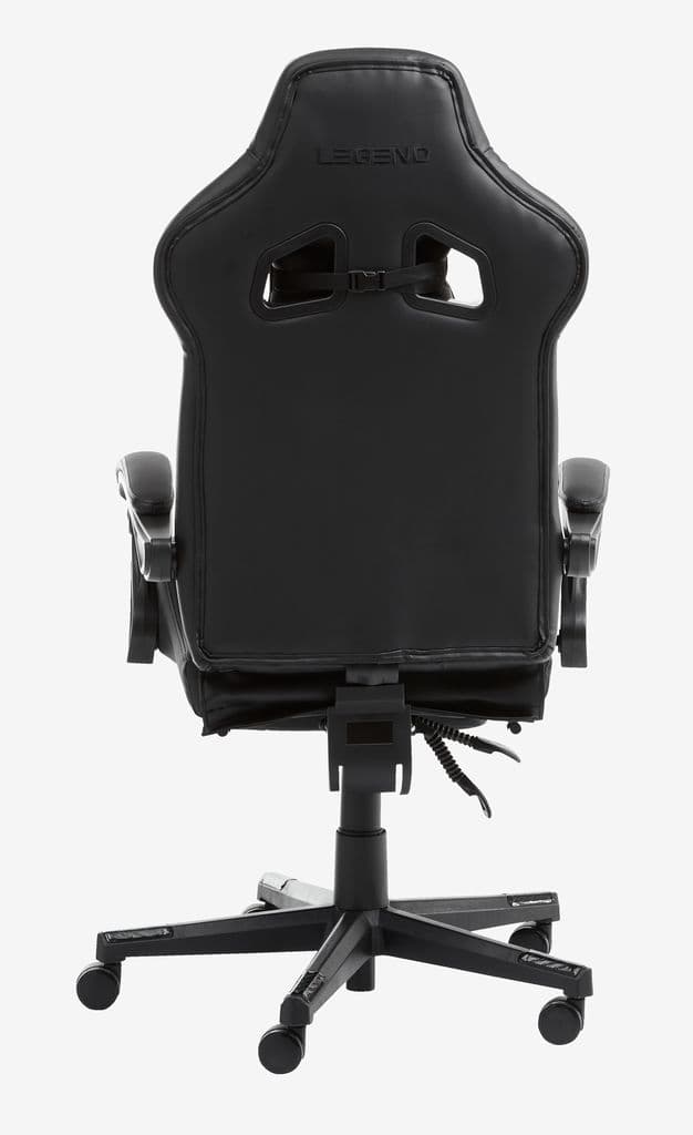 Cadeira gaming HALLUM c/ apoio para pés pele sintética preto