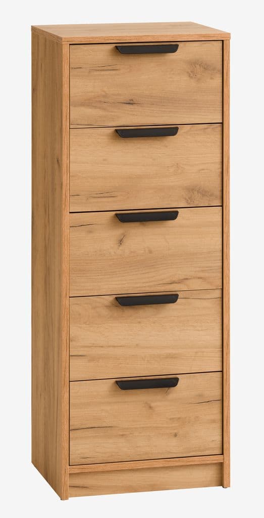 Commode 5 tiroirs étroits JENSLEV chêne