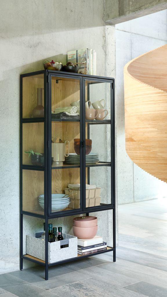 Vitrine TRAPPEDAL carvalho/preto