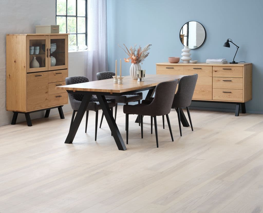 Mesa de jantar SANDBY 100x210 carvalho natural/preto