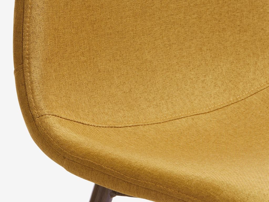 Cadeira de jantar JONSTRUP tecido caril/carvalho escuro
