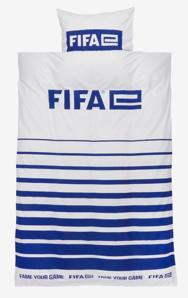 Conjunto capa edredão FIFA 155x220 branco/azul