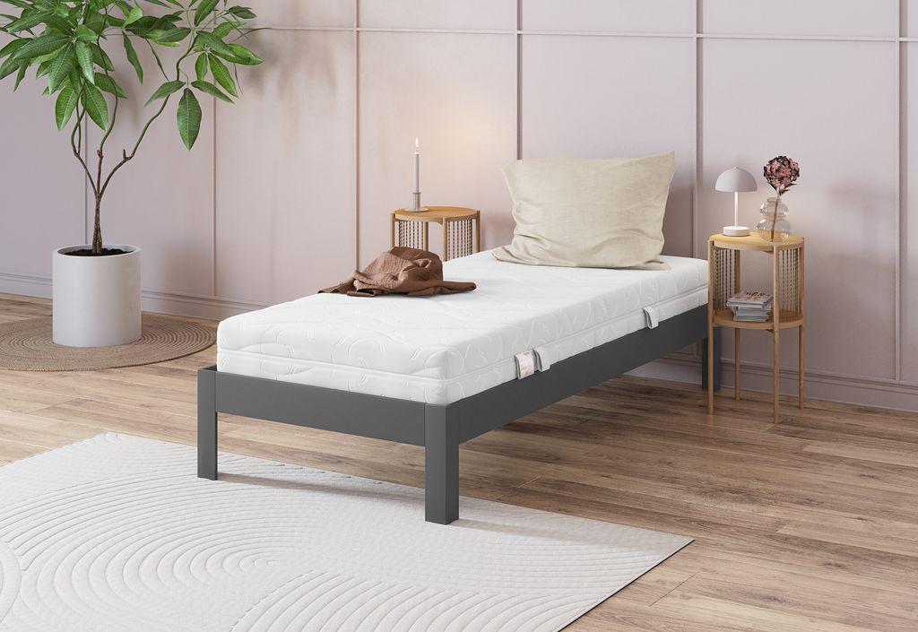 Estrutura de cama KILDEN 90x200 cinzento escuro