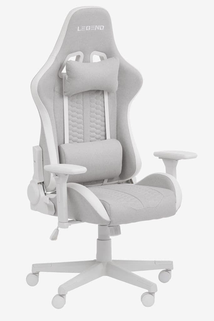 Cadeira gaming NIBE branco/tecido bege