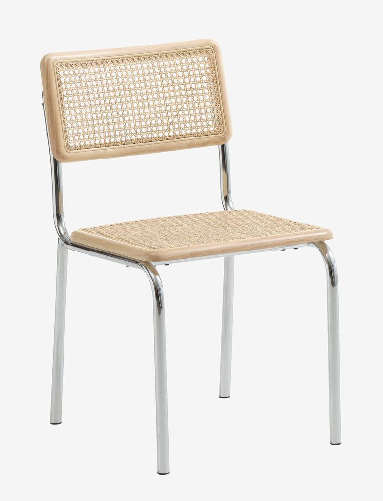 Cadeira de jantar HASSING rattan/crómio