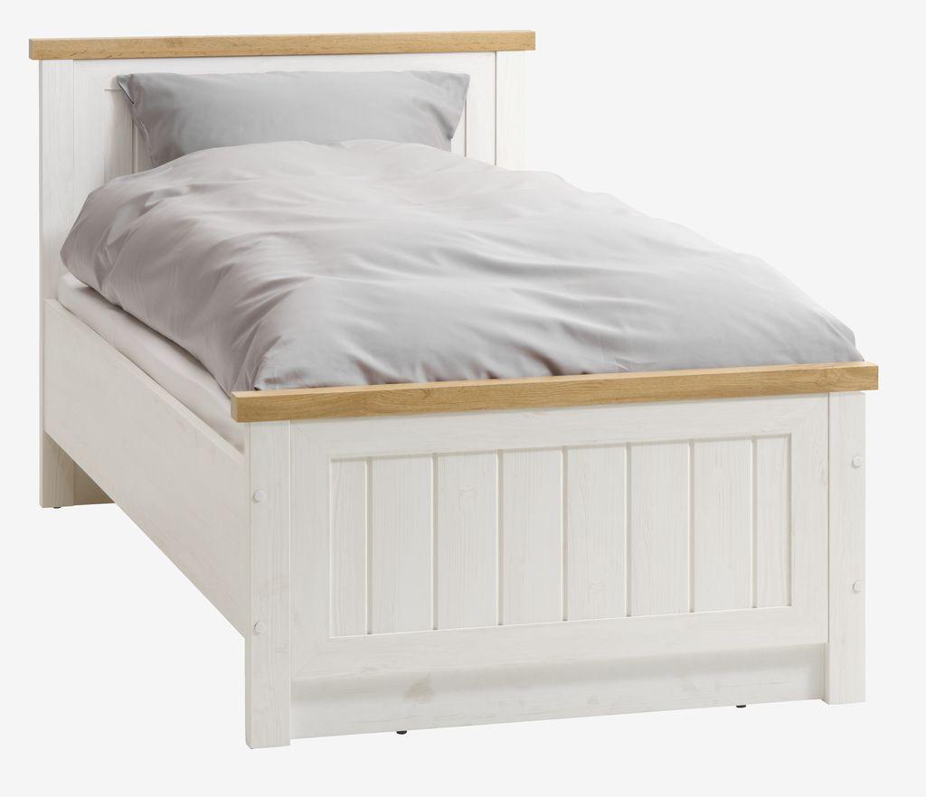 Estrutura de cama MARKSKEL 90x200 carvalho/ branco