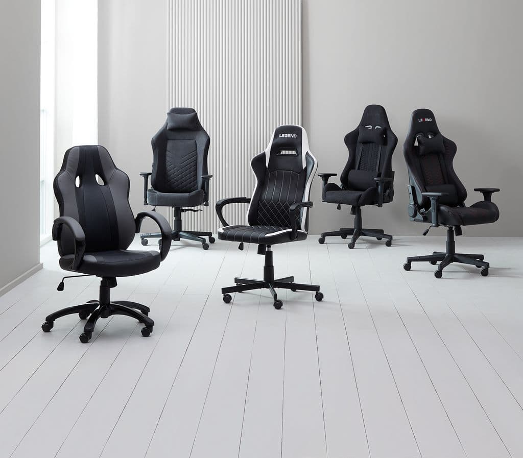 Cadeira gaming NIBE tecido preto/preto