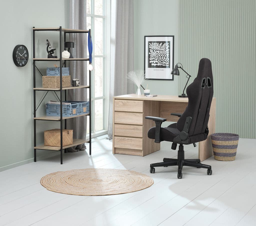 Cadeira gaming NIBE tecido preto/preto