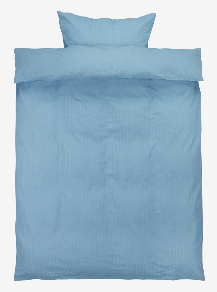 Conjunto capa edredãp seersucker TINNE 155x220 azul claro