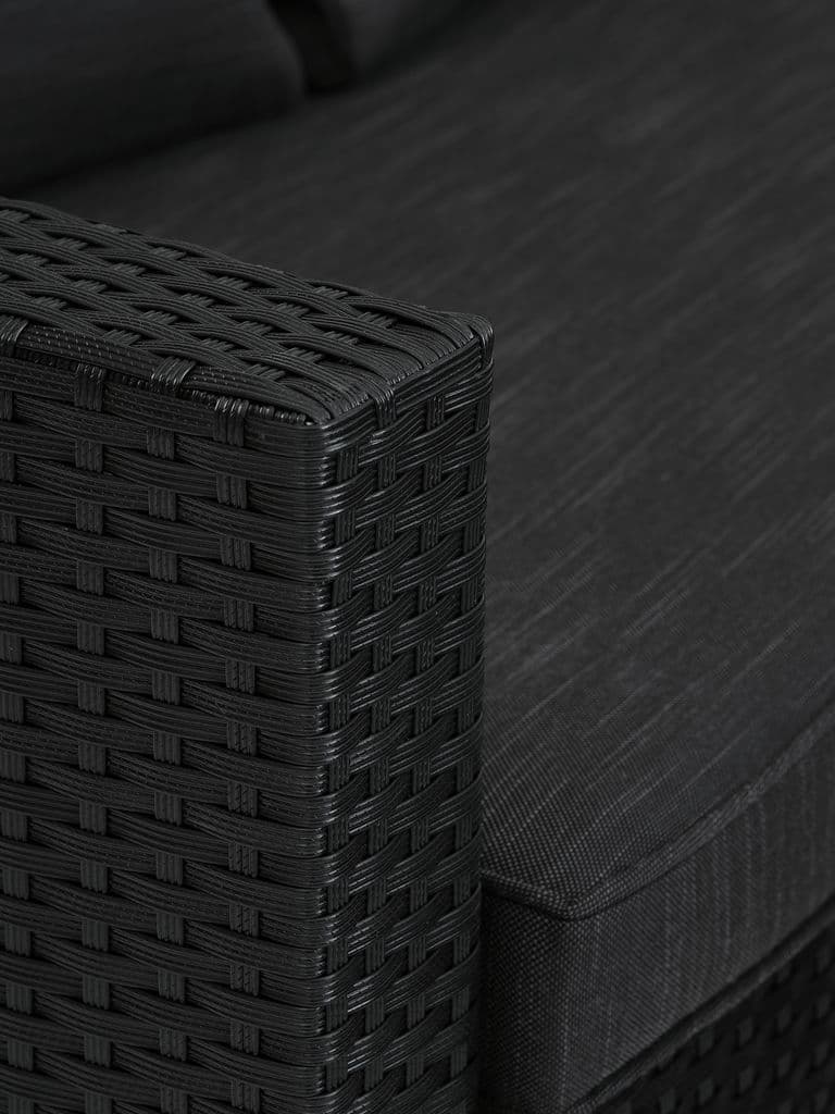 Lounge set AGERMOSE 6 lugares arrumação preto