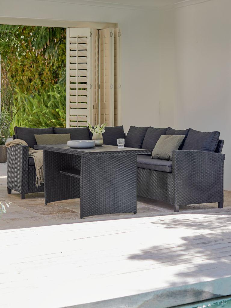 Lounge set AGERMOSE 6 lugares preto