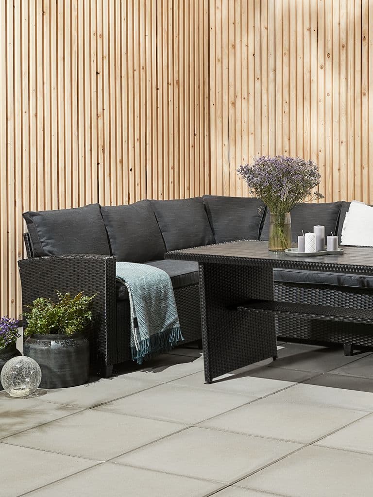 Lounge set AGERMOSE 6 lugares arrumação preto