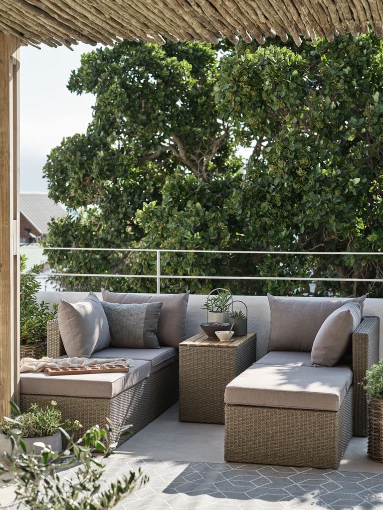 Lounge set modular ABED 4 lugares natural