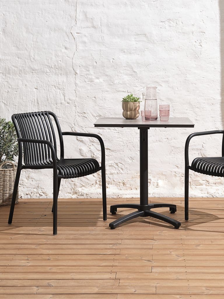 TIPMOSE C70 mesa cinzento + 2 NABBEN cadeiras preto