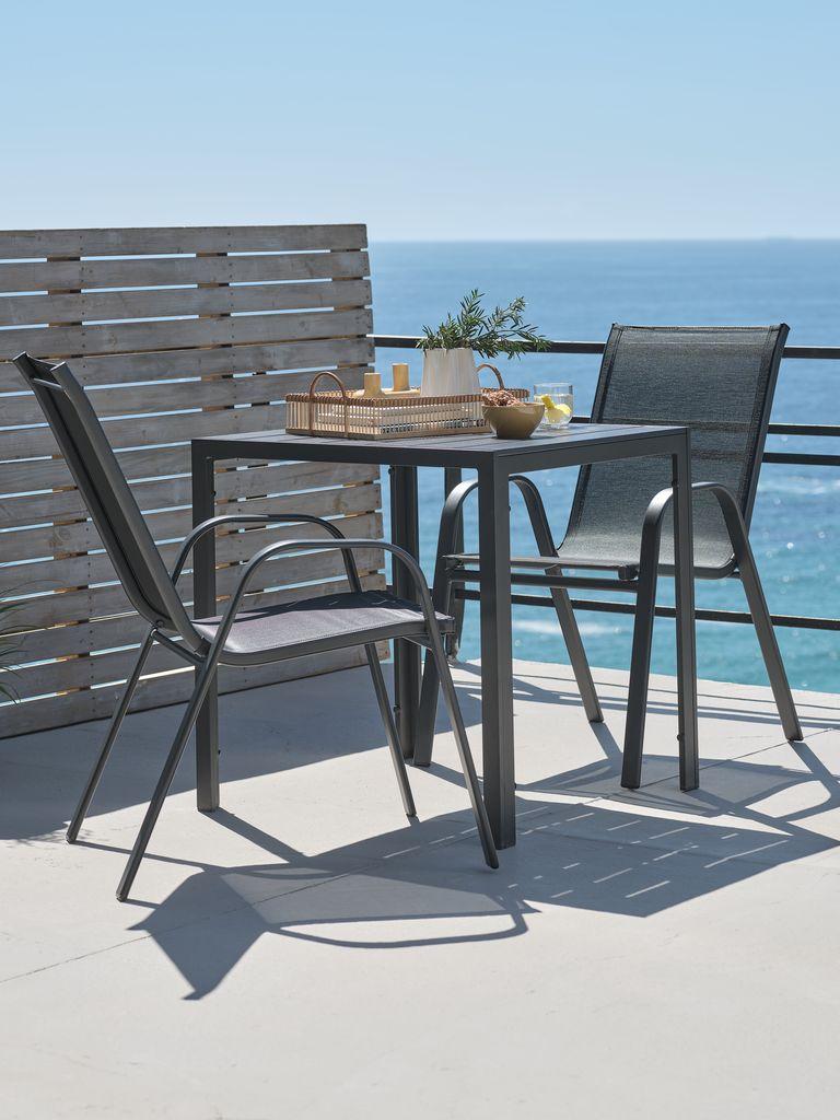 JERSORE C70 table + 2 LEKNES cadeira preto