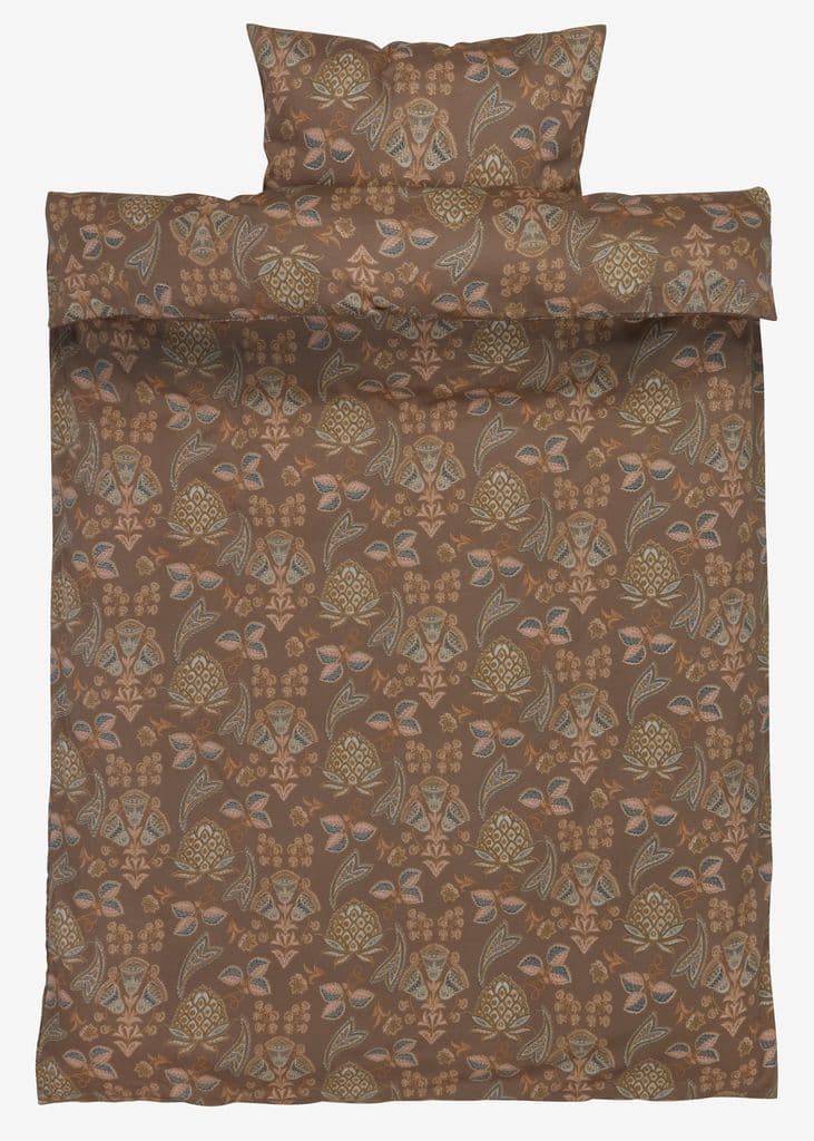 Conjunto capa edredão acetinado MIMMI 155x220 areia escuro