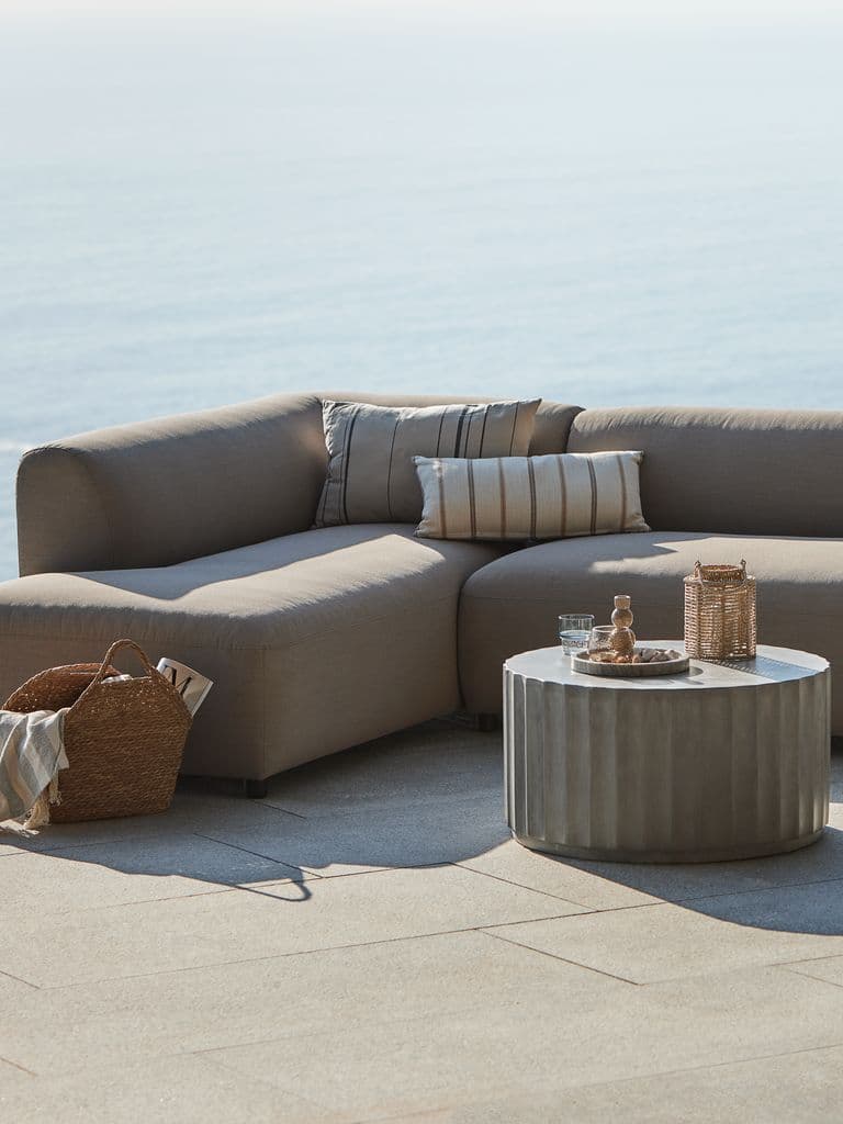 Lounge set DALER cinzento + VEDBY 5 lugares 4 estações bege