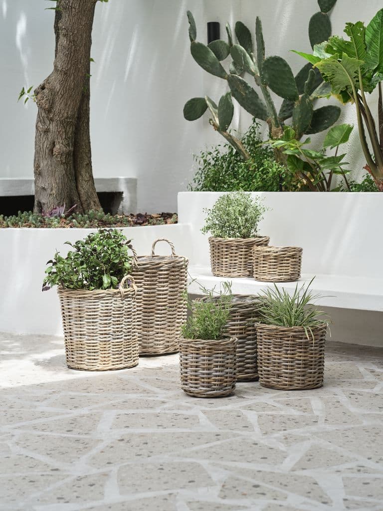 Cesto de jardim SANSEBIE Ø50/40 kubu natural 2 unidades