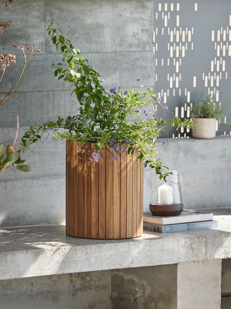 Vaso jardim MYRHAUK Ø34xA43 madeira dura