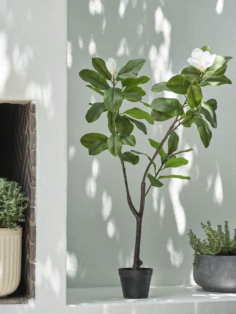 Planta artificia SPINDEL A120 cm verde/branco magnólia