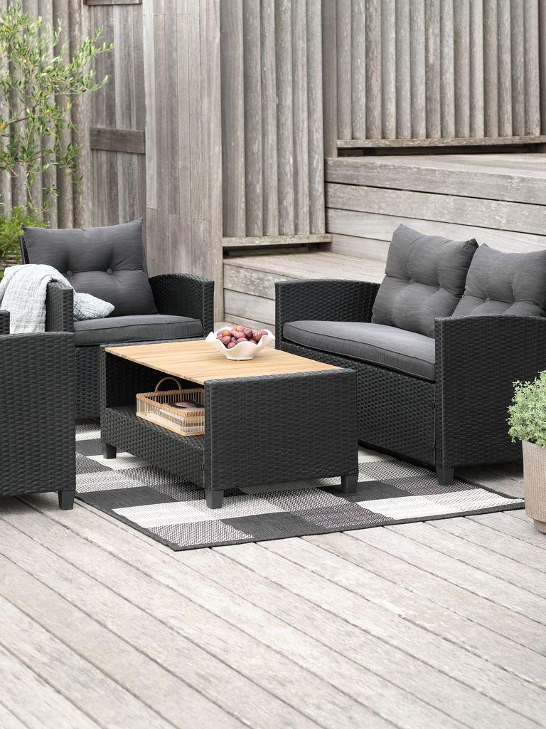 Lounge set VEN 4 lugares preto