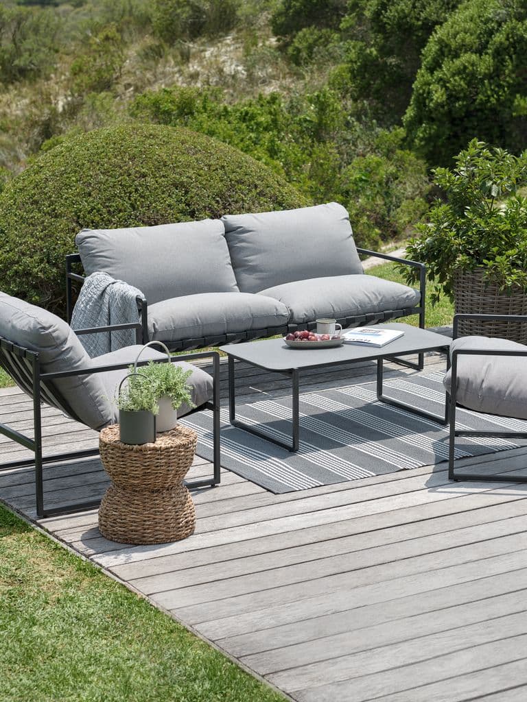 Lounge set RISVEDEN 4 lugares cinzento