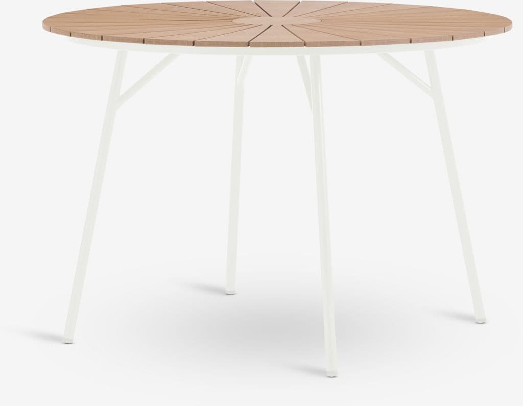 Mesa de jardim RANGSTRUP Ø110 natural/branco
