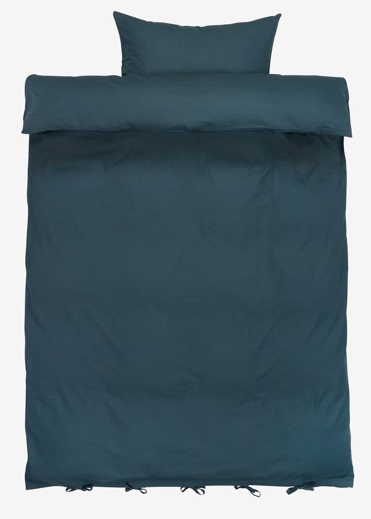 Conjunto capa edredão LINDA algodão/linho 155x220 petróleo