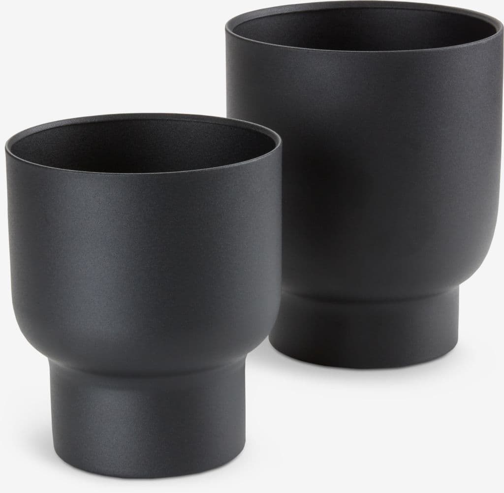 Vaso jardim SKADE Ø16/14 preto 2 unidades