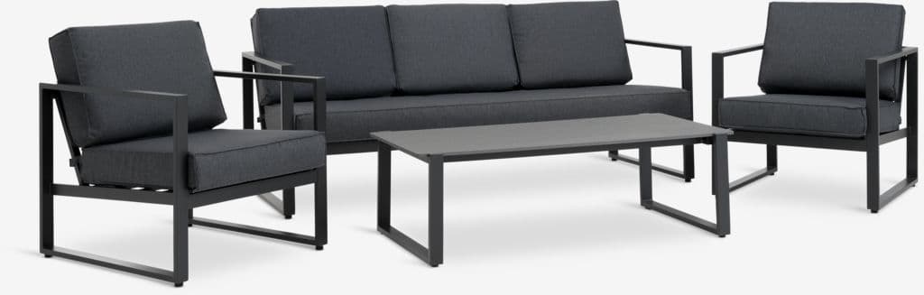 Lounge set VONGE 5 lugares preto