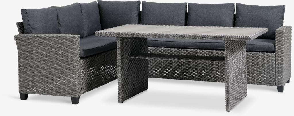 Lounge set AGERMOSE 6 lugares cinzento