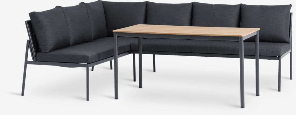 Lounge set HAFJELL 6 lugares preto
