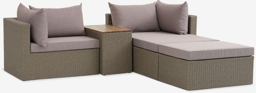 Lounge set modular ABED 4 lugares natural