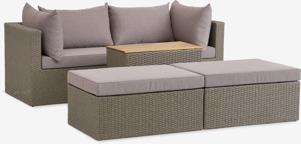 Lounge set modular ABED 4 lugares natural
