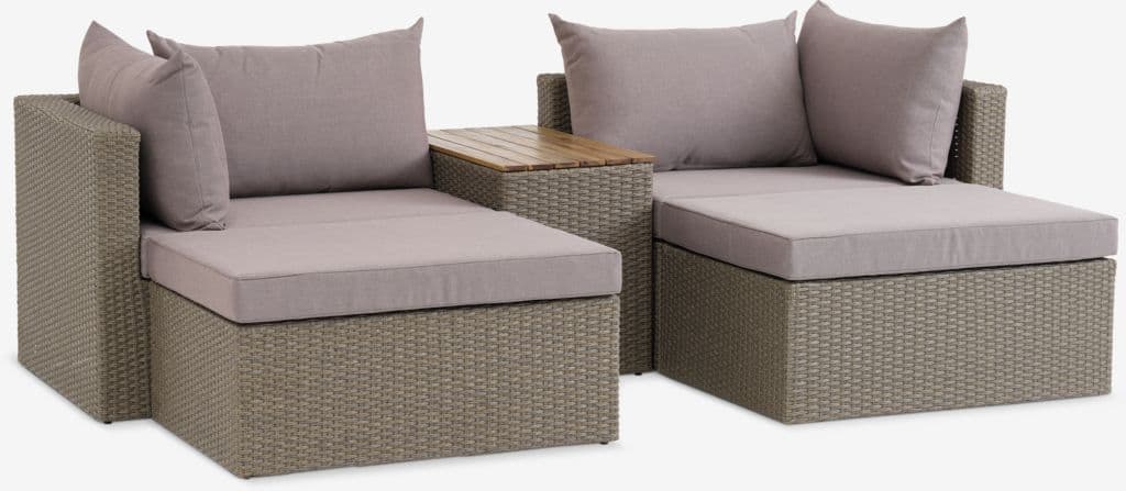 Lounge set modular ABED 4 lugares natural