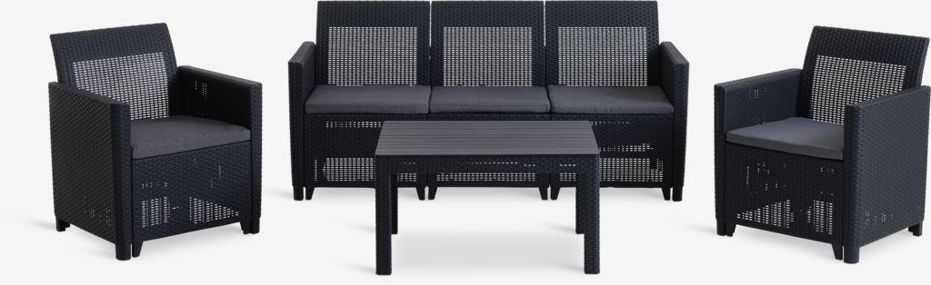 Lounge set MOLDE 5 lugares cinzento