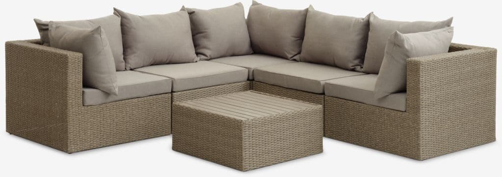 Lounge set RAVNDRUP 5 lugares natural