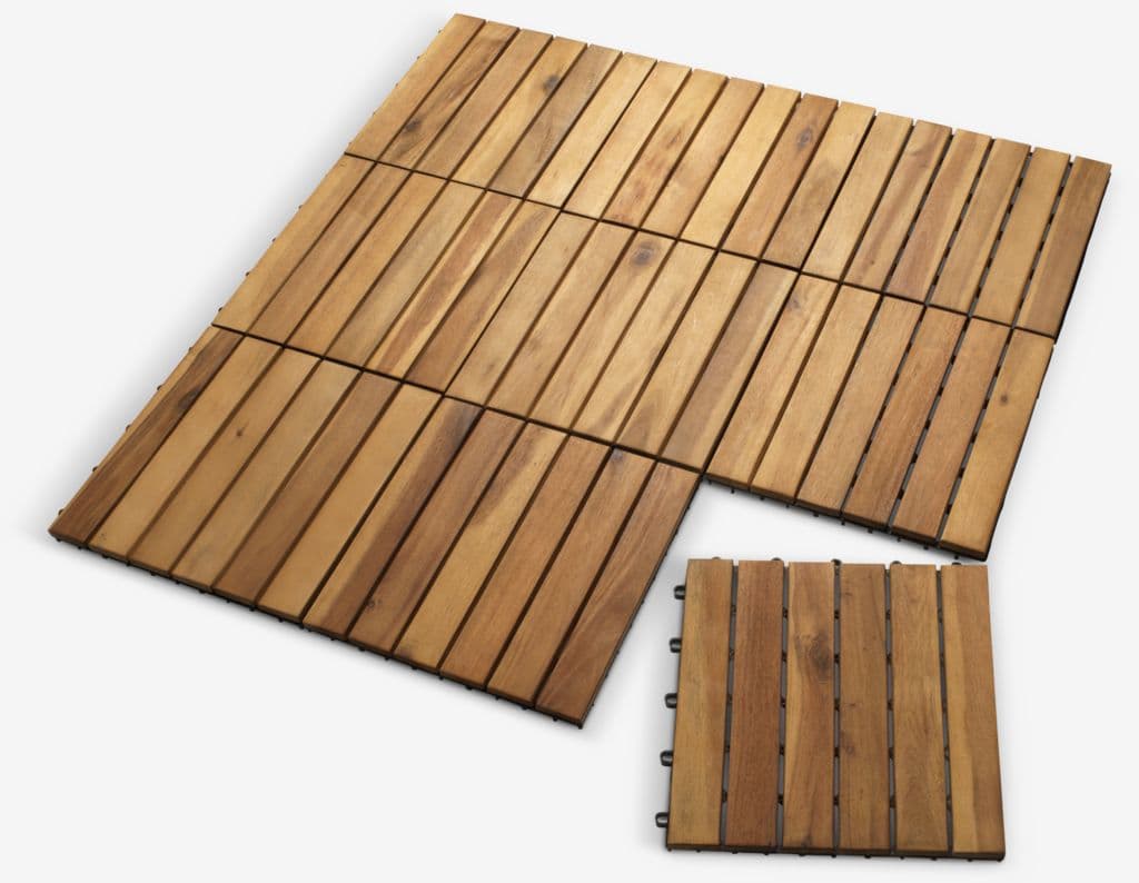 Pavimento exterior KNEKKAND L30xC30 madeira dura 9 un