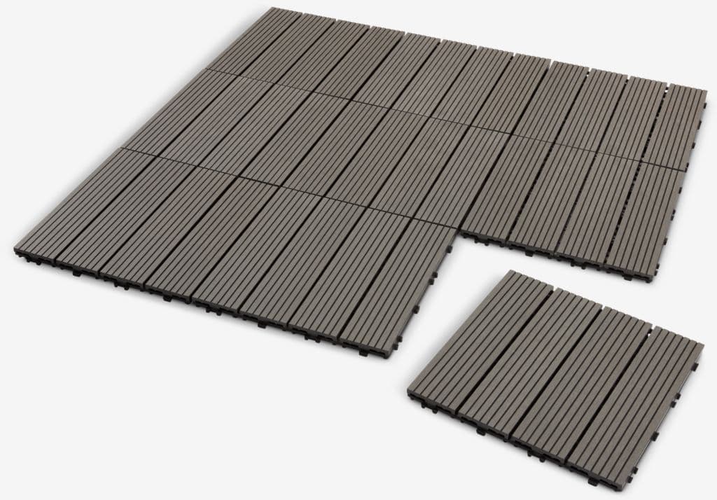 Pavimento exterior BRUDEAND L30xC30 madeira artificial 9 un