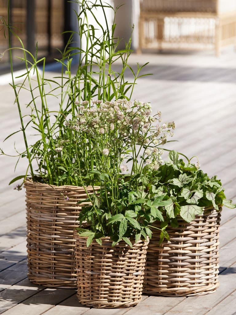 Cesto de jardim SANSEBIE Ø40/33/25 kubu natural 3 unidades