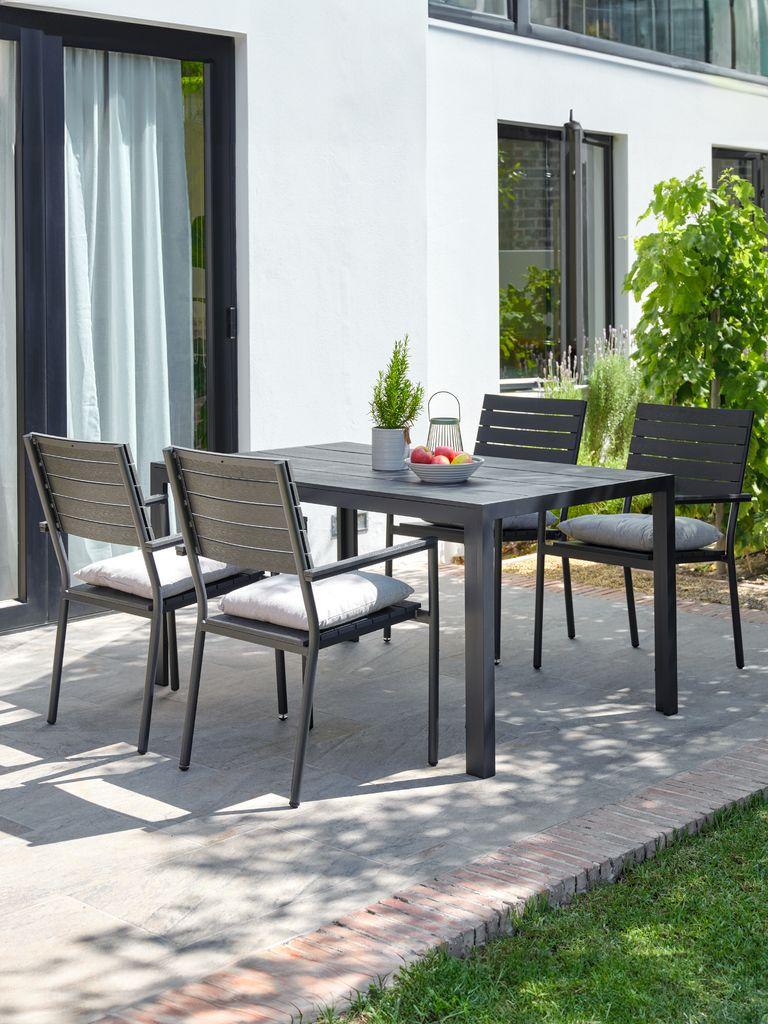 MADERUP C150 table + 4 PADHOLM cadeira preto