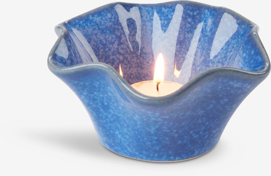 Porta-velas DARIAN Ø12xA6cm azul