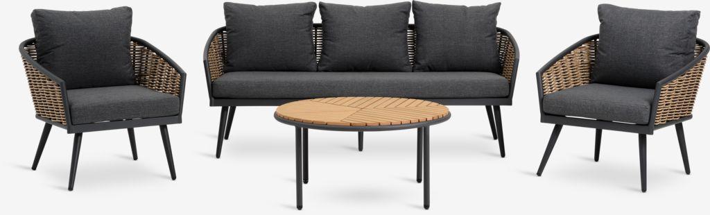 Lounge set BREKSTAD 5 lugares natural